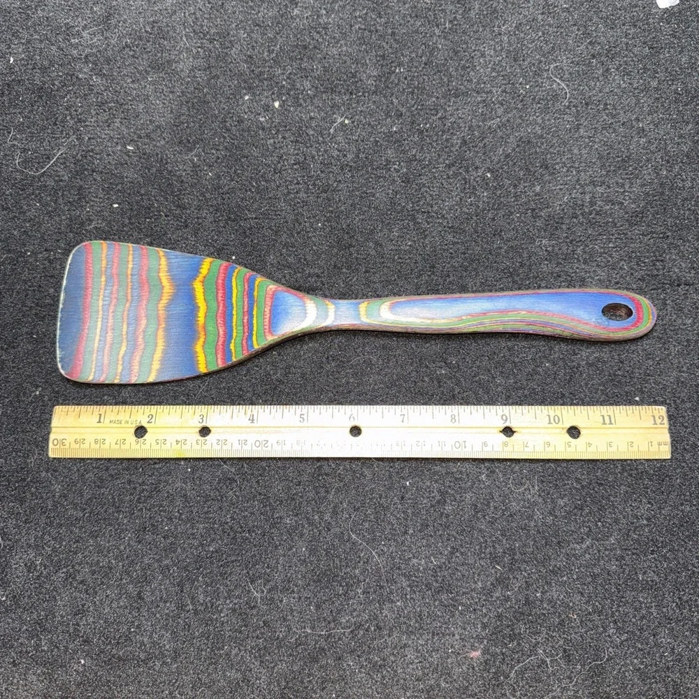 Baltique Marrakesh Collection Birch Wood Spatula Rainbow Multicolor Turner 12.5